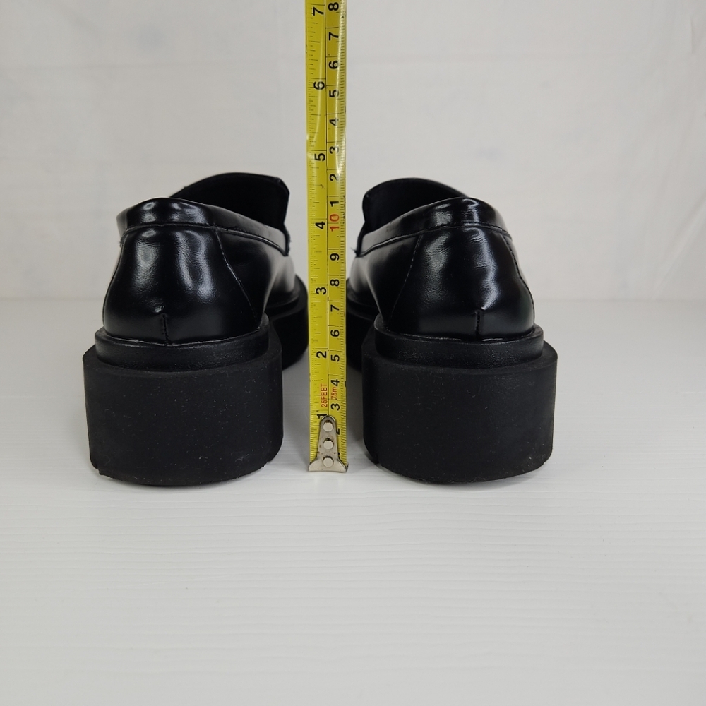 H&M Chunky Loafer Women Platform Loafer Luxury Patent Leather Casual Black Sz 38 - Picture 10 of 16